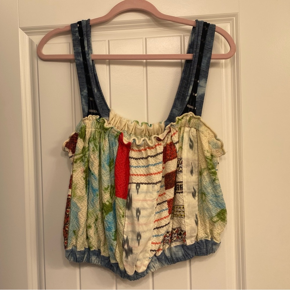 NWOT Anthropologie Boho Patchwork Knit Top
